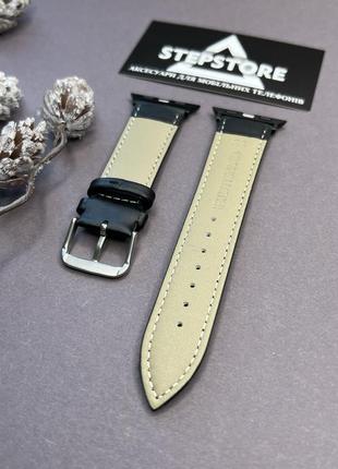 Ремешок кожаный для apple watch 42 44 45 49 ultra мм series 2 3 4 5 6 7 se браслет с натуральной кожи4 фото