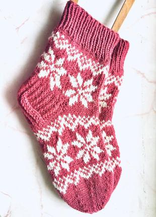 Вязаные носки для женщин,нить нить полушерсть, не колючая, размер 36-38