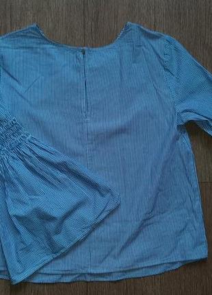 Блузка-рубашка хлопковая с рукавом "волан"4 фото