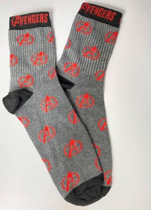 Шкарпетки аvengers сірі 40-45 розмір1 фото