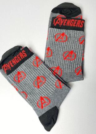 Шкарпетки аvengers сірі 40-45 розмір3 фото