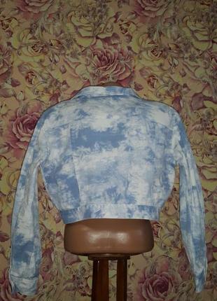 Бело-голубой пятнистый котоновый пиджак3 фото