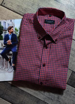 Мужская элегантная базовая тенниска eterna в бордовом цвете  размер (40)l