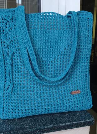 Бирюзовая сумка-шоппер