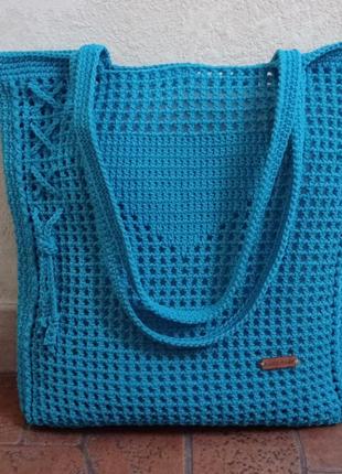 Бирюзовая сумка-шоппер