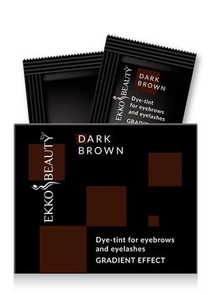 Краска-тинт для бровей и ресниц ekko beauty gradient effect, тон dark brown