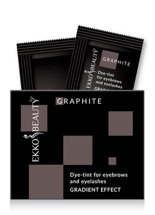 Фарба-тінт для брів та вій ekko beauty gradient effect, тон graphite