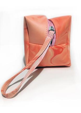 Яскрава містка косметичка ulta pink orange summer ombre swirl cosmetics bag сумка для косметики3 фото
