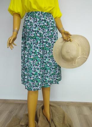 Sixth sense винтажная меди юбка плиссе в цветочный принт размер s m l в стиле laura ashley