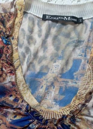 Etoile du monde, стильная трикотажная кофта, блуза с принтом.9 фото