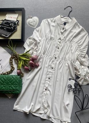 Белая рубашка, блуза, в стиле прованс, new collection, оверсайз, платье, zara6 фото