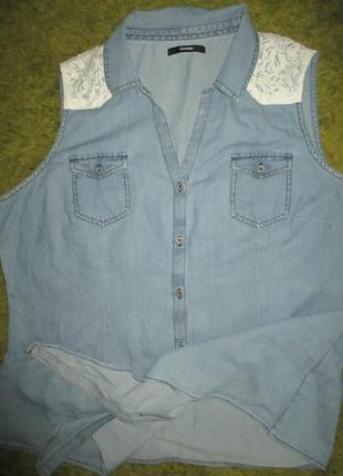 Блузка рубашка безрукавка тонкая на завязках,пог60-65.20р7 фото