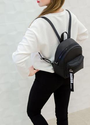 Базовый черный женский рюкзак для прогулок4 фото
