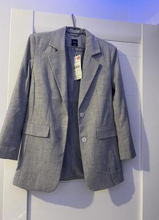 Сірий піджак оверсайз3 фото