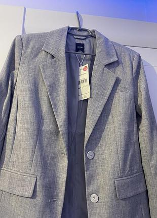 Сірий піджак оверсайз2 фото