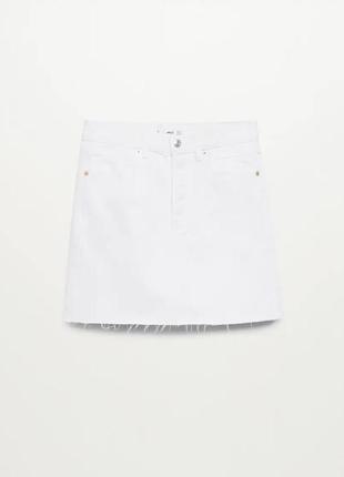 Белая джинсовая юбка манго хс 345 фото