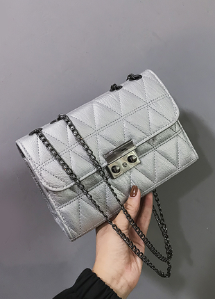 Женская сумочка, фактурная,стеганная, кросс-боди, цепочка через плечо! г. киев