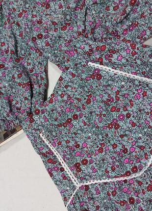Костюм топ юбка топ с объемными рукавами костюм в цветочный принт летний легкий комплект 44 42 распродаж6 фото