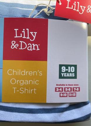 Lili &dan набір 2 шт. футболки: блакитна та в смужку,  9-10 р. 134-140 см  100% cotton (0126-2)2 фото