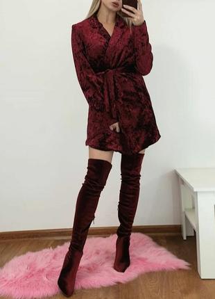 Велюровое бархатное платье блейзер пиджак missguided × carli bybel3 фото