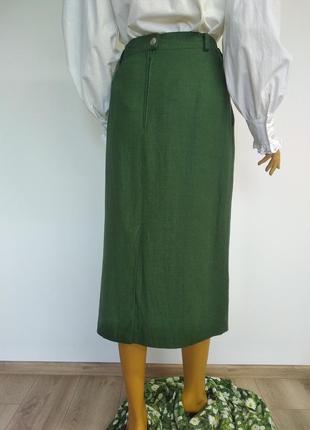 Вінтажний натуральний баварський льляний костюм жилетка безрукавка з мереживом спідниця міді зеленого кольору xl xxl xxl8 фото