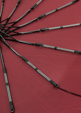 Бордова автоматична парасолька на 16 спиць4 фото
