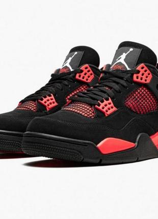 Мужские кроссовки nike air jordan 4 black red v2