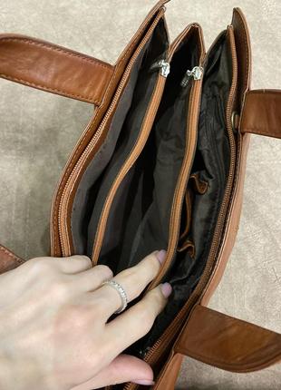 Шкіряна коричнева сумка2 фото