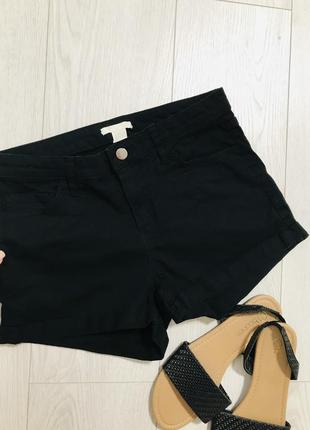Женские базовые шорты под джинс черного цвета h&amp;m