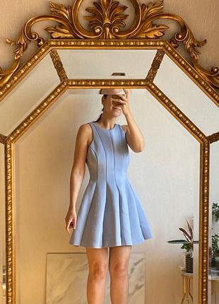 Платье мини платье короткий свет пастельно голубого цвета неопрен с вырезом на спине держит форму asos4 фото