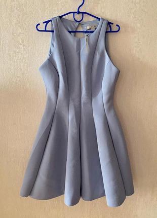 Платье мини платье короткий свет пастельно голубого цвета неопрен с вырезом на спине держит форму asos2 фото