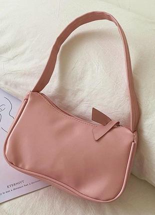 Рожева класична сумочка багет