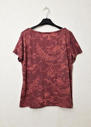 Fat face брендовая летняя кофточка футболка бордовая цветная полубатал короткие рукава р50 52 жіноча5 фото