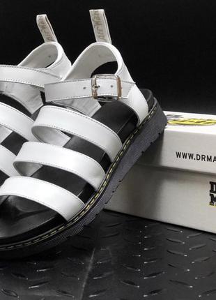 Жіночі шкіряні сандаліі dr. martens blaire hydro leather gladiator sandals white(36-40)1 фото