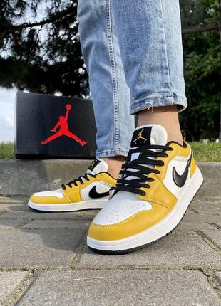 Кроссовки nike air jordan 1 низкие, желтые