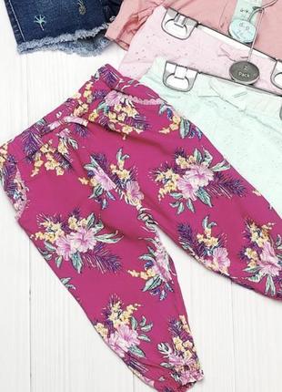 Летние брюки лосины цветочные штаны девочке 6-9 мес 68-74 см primark1 фото