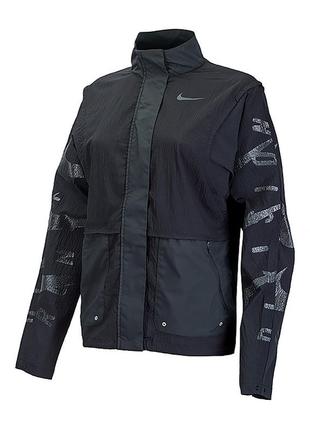 Женская куртка nike w nk tf run dvn jacket черный m (dx0325-010)