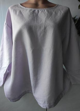 Брендовая рубашка из натурального льна с хлопком linen blend by monsoon размер xl
