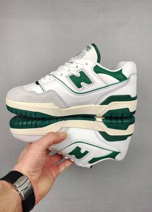 New balance 550 white&amp;green2 фото