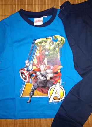 Пижама marvel avengers мстители хлопковая тонкая 92-98 и 104-1107 фото