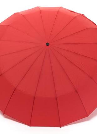 Красный автоматический зонт на 16 спиц