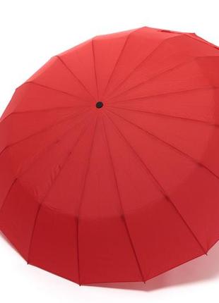 Красный автоматический зонт на 16 спиц4 фото