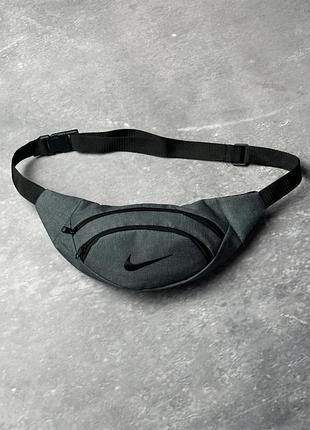 Бананка темно-серый меланж nike с черным лого