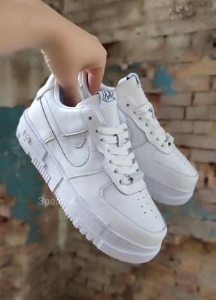 Білі шкіряні кросівки кед nike air force 1 pixel3 фото