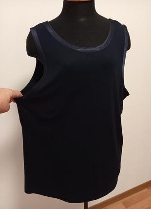 Футболка без рукавов майка 100%вискоза st.michael marks&spencer р.20/50/18 цвет тёмно-синий.