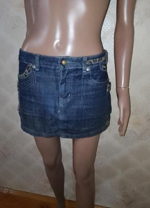 Короткая джинсовая мини юбка распродаж1 фото