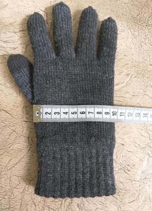 Hema. очень теплые перчатки. вязаные, внутри флис. серые перчатки унисекс.4 фото