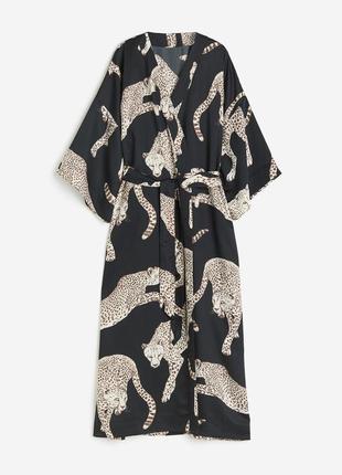 Стильный длинный сатиновый халат от h&m