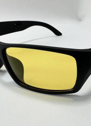 Водійські окуляри спортивні прямокутники для нічного керування авто в пластиковій матовій оправі