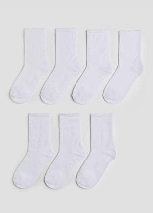Носки белые - 7 шт от h&amp;m размер 39-41 см